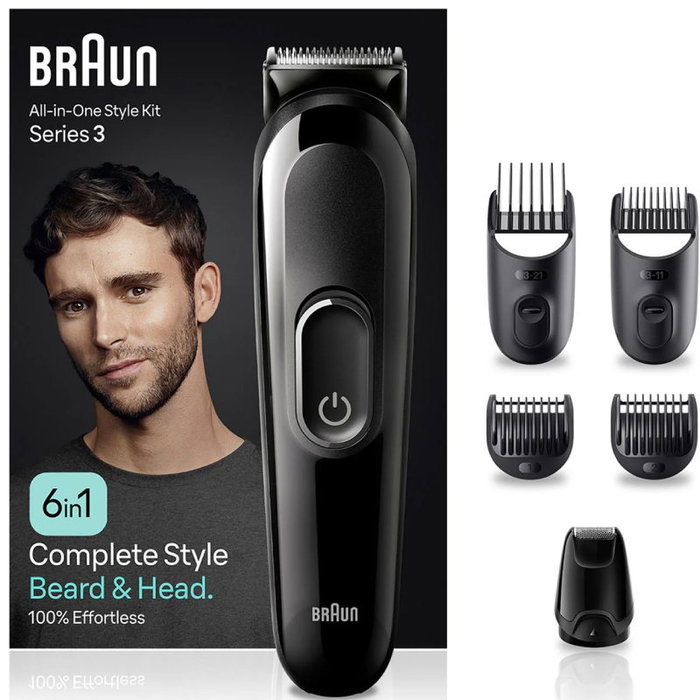 Braun All in One 6 en 1 Style Kit Series 3 MGK3410 con 6 Accesorios en Negro Braun All in One 6 en 1 Style Kit Series 3 MGK3410 con 6 Accesorios en Negro